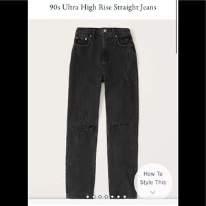 Abercrombie 90’s ultra high rise straight jeans (30)